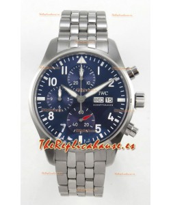 IWC Super Clone Pilot Cronógrafo Edition Dial Azul Reloj Réplica Suizo