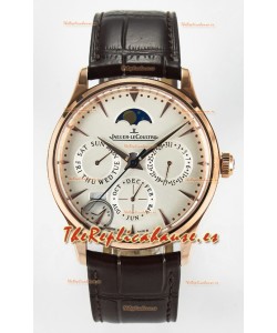 Jaeger LeCoultre Super Clone Master Ultra-Thin Calendario Perpetuo Reloj Dial Blanco