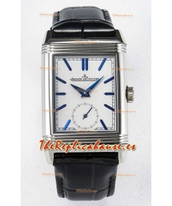 Jaeger-LeCoultre Reverso Super Clone DuoFace Azul/Blanco Reloj Réplica Acero