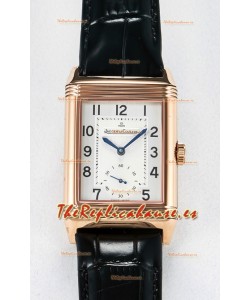 Jaeger-LeCoultre Reverso Super Clone DuoFace Negro/Blanco Reloj Réplica Oro Rosado