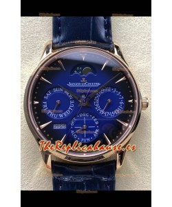 Jaeger LeCoultre Super Clone Master Ultra-Thin Calendario Perpetuo Reloj Dial Azul