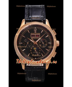 Jaeger LeCoultre Master Control Cronógrafo Calendar Oro Rosado Reloj Réplica Suizo