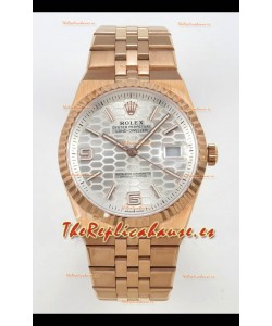 Reloj Réplica Suizo Rolex Land-Dweller 127335 Acero con Diseño de Panal de Abeja Oro Rosado 40MM
