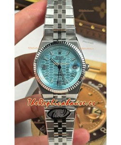 Rolex Land-Dweller 127236 Azul Hielo Diseño Panal Abeja 36MM Reloj Réplica Suizo