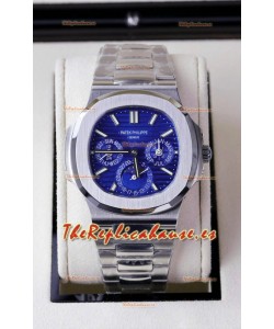 Patek Philippe Nautilus 5740 Perpetual Calendar Acero Inoxidable Dial Morado Reloj Réplica Suizo
