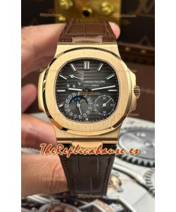Patek Philippe Nautilus 5712/R 1:1 Quality Reloj Réplica Suizo en Dial Gris Correa Piel