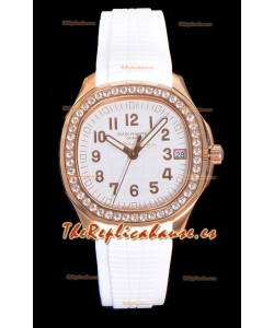 Patek Philippe Super Clone Aquanaut Reloj Dial Oro Rosado Blanco 38.5MM