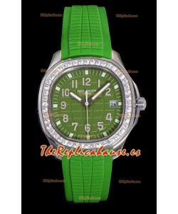 Patek Philippe Super Clone Aquanaut Reloj Acero Inoxidable Dial Verde 38.5MM