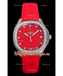 Patek Philippe Super Clone Aquanaut Reloj Acero Inoxidable Dial Rojo 38.5MM