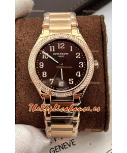 Patek Philippe Twenty-4 Dial Verde Caja Oro Rosado Reloj Réplica Espejo 1:1 36MM