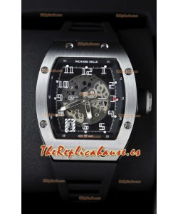 Richard Mille RM010 Reloj Acero Inoxidable Réplica en Correa Negra