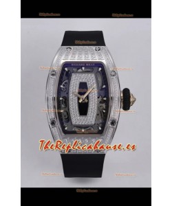 Richard Mille Super Clone RM07-01 Pavimentado en Diamantes Caja Acero 904L Automatic Reloj Réplica