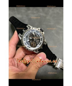 Roger Dubuis Super Clone Excalibur Spider Flying Tourbillon Skeleton Caja Titanio 45MM