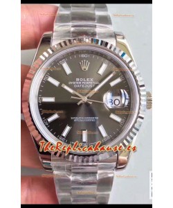 Rolex Datejust 41MM Movimiento Cal.3135 Reloj Réplica Suizo Dial Gris en Acero 904L