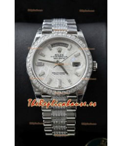 Reloj Rolex Day Date Presidential Acero Inoxidable Dial Meteorito 40MM - Calidad Espejo 1:1
