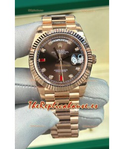Reloj Rolex Day Date Presidential Oro Rosado 18K 40MM - Dial Marrón Calidad Espejo 1:1