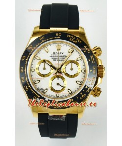 Rolex Daytona Super Clone 116518 Dial Amarillo Dorado Blanco Movimiento Original Cal.4130