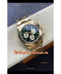 Reloj Rolex Daytona Super Clone M116505 Rose Dial Dorado Verde Movimiento Original Cal.4131 Acero 904L