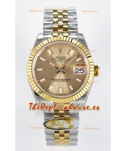 Rolex Super Clone Datejust ETA 2688 Movement 31MM Reloj y Dial Oro Amarillo Dos Tonos