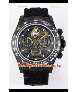 Rolex Daytona Super Clone DiW Skeleton Carbon Edition Watch - Caja Carbono Forjado Correa Negra Réplica Espejo 1:1