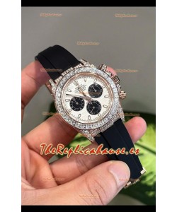 Rolex Daytona Super Clone Caja Oro Blanco Dial Meteorito Movimiento Cal.4131 Reloj con Bisel en Zafiro Personalizado