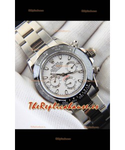 Rolex Daytona Movimiento Japonés Reloj Réplica en Dial Blanco - Bisel de Cerámica 