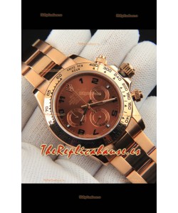 Rolex Daytona Movimiento Japonés Caja de Oro Reloj Réplica en Dial Marrón