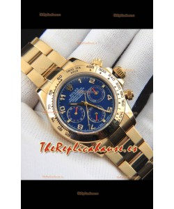 Rolex Daytona Movimiento Japonés Caja de Oro Reloj Réplica en Dial Azul 
