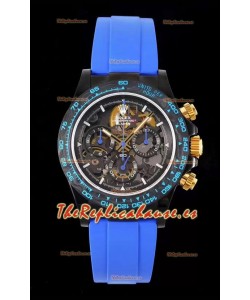 Rolex Daytona Azul Blaken Reloj Réplica Suizo a Espejo 1:1 Dial Skeleton Movimiento Cal.4130