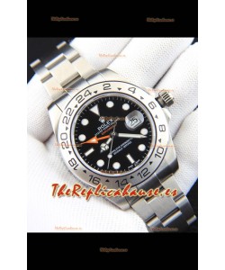 Rolex Explorer II Movimiento Japonés Reloj Réplica en Caja Acero Dial Negro