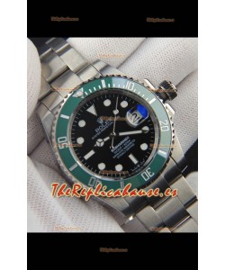 Rolex Submariner Reloj Réplica Japonés Dial Acero 904L Negro Bisel de Cerámica Verde