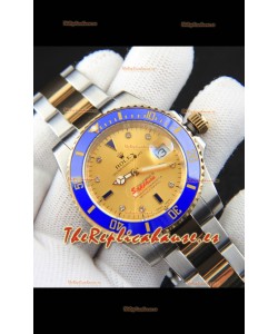 Rolex Submariner Japanese Reloj Réplica en Dos Tonos Caja Oro Amarillo Dial Dorado 