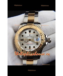 Rolex Yachtmaster Reloj Movimiento Japonés Caja Oro en Dos Tonos - Dial Acero 37MM