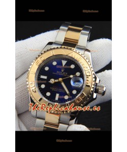 Rolex Yachtmaster Reloj Movimiento Japonés Caja Oro en Dos Tonos - Dial Azul 37MM