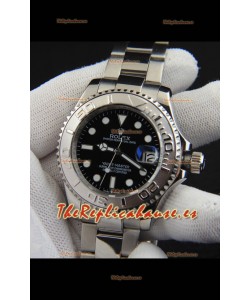 Rolex Yachtmaster Acero Inoxidable Japones Reloj Réplica- 40MM - Dial Negro 