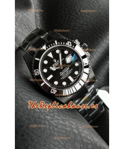 Rolex Submariner Blaken DLC Coated Reloj Réplica Suizo en Dial Negro 