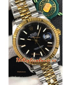 Rolex Datejust 126333 41MM Cal.3135 Reloj Réplica Suizo a Espejo 1:1 En Dial Negro 904L