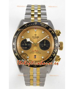 Tudor Super Clone Black Bay Cronógrafo Reloj Dos Tonos en Dial Dorado