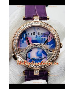 Van Cleef & Arpels Lady Arpels Pont des Amoureux en Oro Rosado Correa Morada