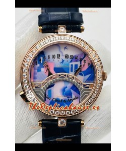 Van Cleef & Arpels Lady Arpels Pont des Amoureux en Oro Rosado Correa Azul Oscuro
