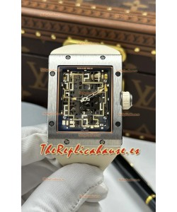 Reloj Richard Mille 16-02 Superclon de titanio con correa de caucho blanco extraplana