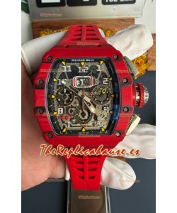 Reloj Richard Mille RM11-03 Superclon con caja de carbono rojo TPT