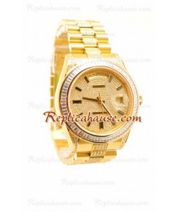 Rolex Réplica Day Date Suizo para Hombre Gold Reloj
