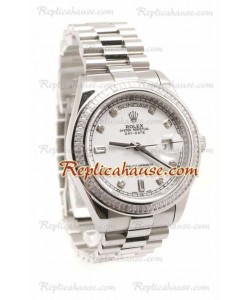 Rolex Réplica Day Date Silver Reloj Suizo