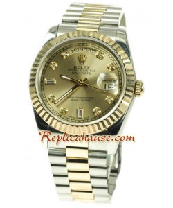 Rolex Réplica Day Date Dos Tonos Reloj Suizo