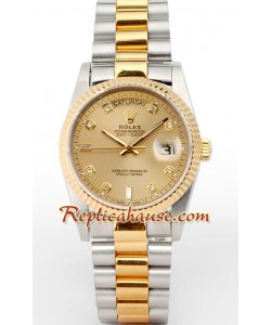 Rolex Réplica Day Date Dos Tonos Reloj Suizo