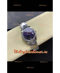 Reloj Rolex Superclon Datejust de 31 mm con esfera azul oscuro