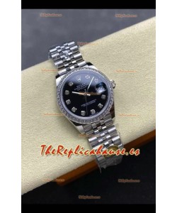 Reloj Rolex Superclon Datejust de 31 mm con esfera negra y Jubilee Superclon