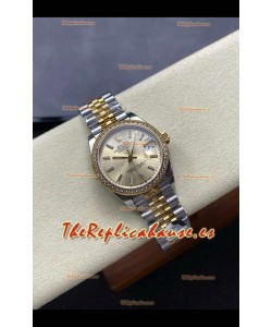 Reloj Rolex Superclon Datejust de 31 mm con esfera dorada y oro amarillo