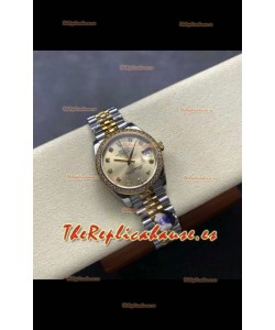 Reloj Rolex Superclon Datejust de 31 mm con esfera dorada y oro amarillo